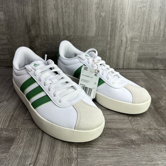 Adidas VL Court 3.0 Women's size 8 White Green Casual Shoes ID9069 - Picture 2 of 8